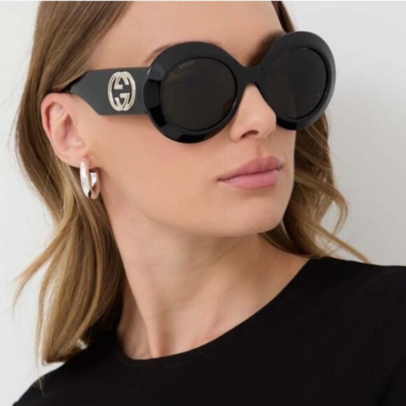 NEW GUCCI GG1647S 007 54 OVERSIZED ROUND WOMEN SUNGLASSES GUCCI - Picture 1 of 5